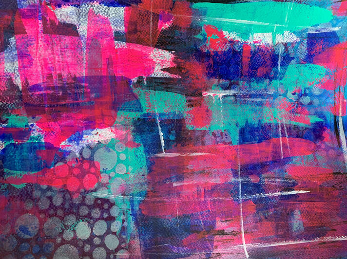 Wonder - cool unique modern colorful contemporary intuitive abstract art