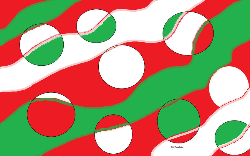 Christmas Snowballs - cool, modern, intuitive, colorful abstract art