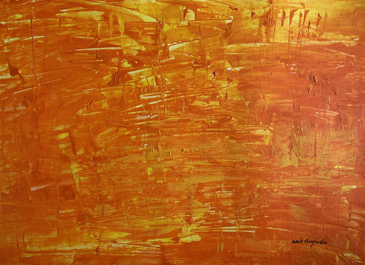 Magma - cool, modern, intuitive and orange abstract art